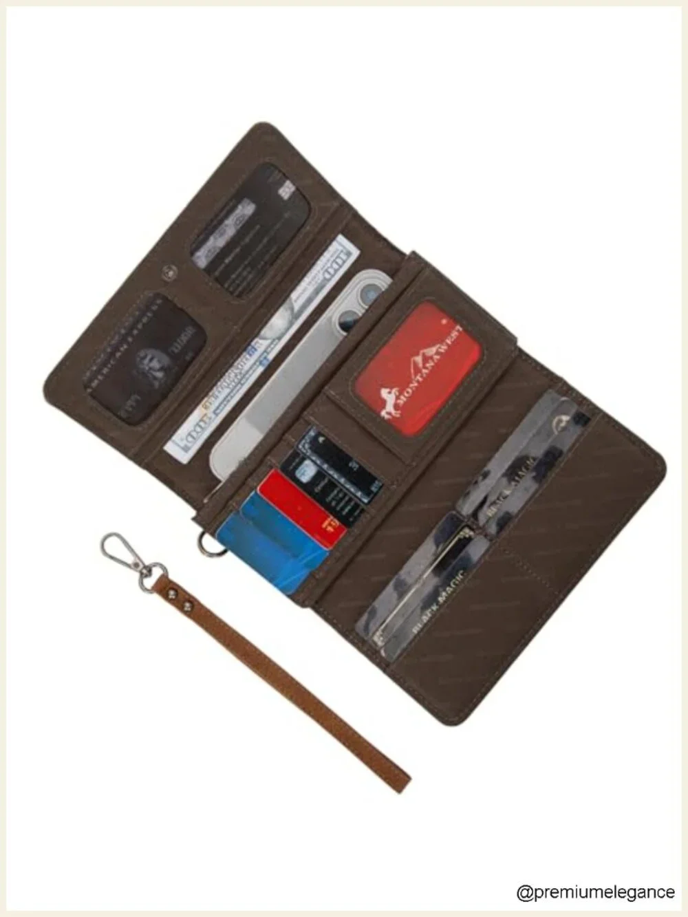 Tri-Fold Vegan Leather Wristlet Wallet with RFID Blocking